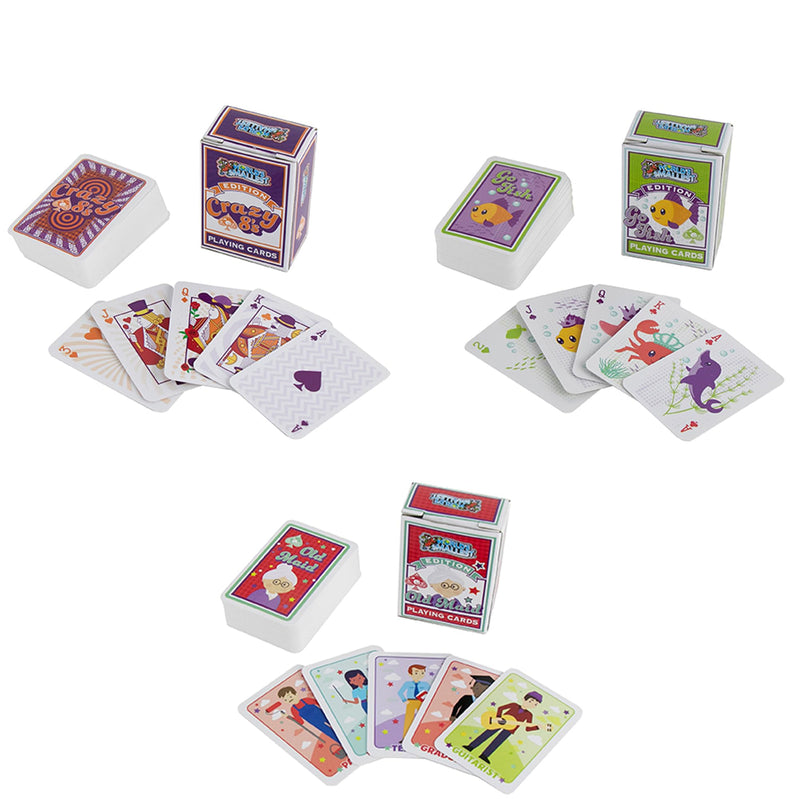 Classic Playing Cards Assortment – Crazy 8’s, Go Fish, and Old Maid (choose 1 or bundle)