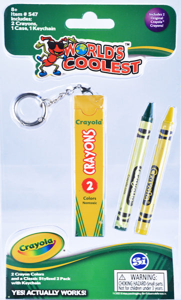 NEW World's Coolest Crayola Crayon Box Keychain Set of 2 Stocking Stuffers